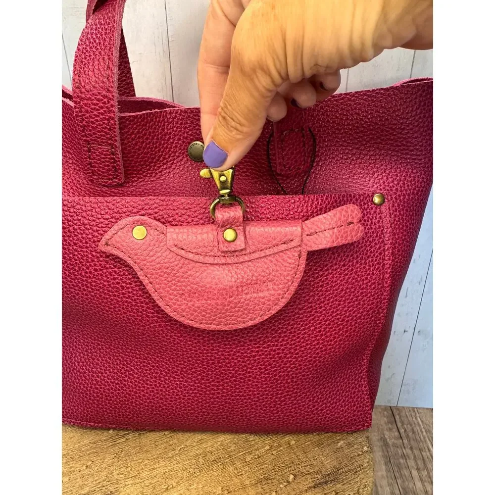 WILD ROSE Portland Leather Mockingbird Pouch Pink Bird Purse Charm FAST SHIP